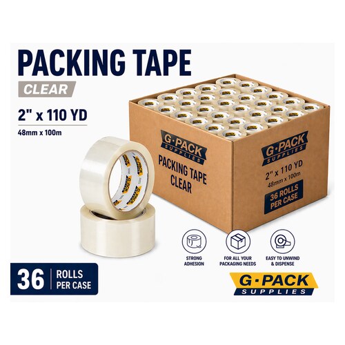 72MM X 50M, 24 RLS/CS, Clear Hotmelt Tape; 2.83 MIL