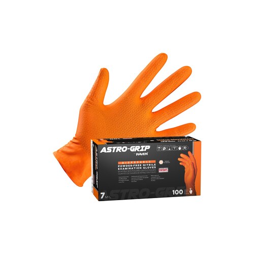 Astro-Grip Powder-Free Exam Grade Nitrile Gloves - L/Xl - 6 Gloves Per Bag (Priced Per Bag)