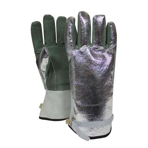 Aluminum Glove Wool Lined Leather Palm 16.5"