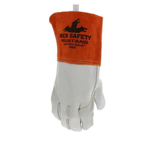 Grain Leather Gauntlet Cuff Sewn W/Kevl