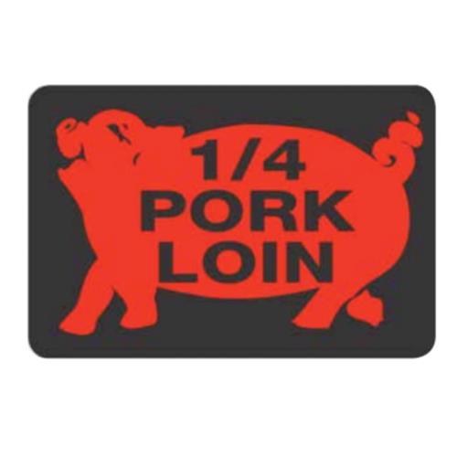 Pork Loin Label 3X2" Red/Black Large 500/RL