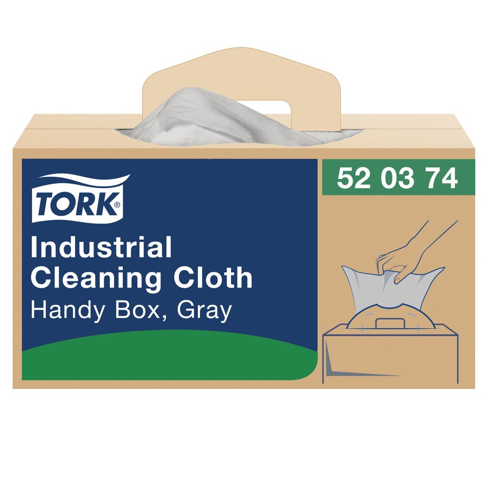 Tork Indust Cleaning Cloth Handy Box 14X16 Grey 1PL