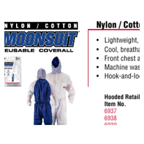 Moonsuit® Nylon Front/Cotton Back Coverall - 3XLRG