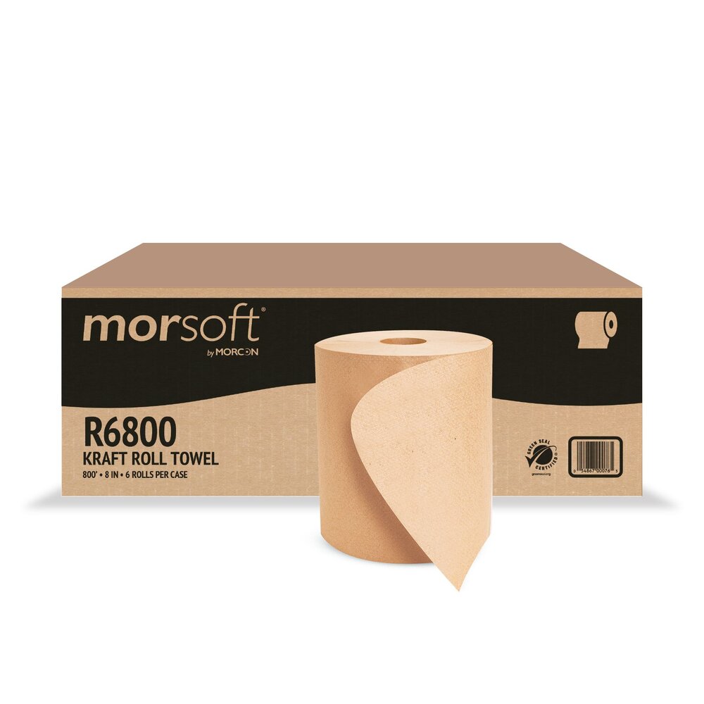 Morsoft Hardwound Towel Paper 1-Ply 8X800 Kraft