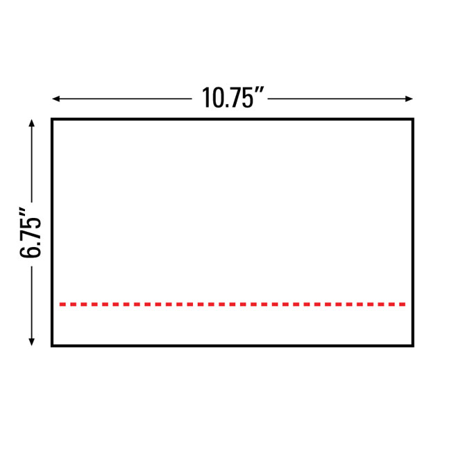 Packing List Envelopes - 10.75 X 6.75", Clear With Red Dotted Line, Back Loading, 500/Case