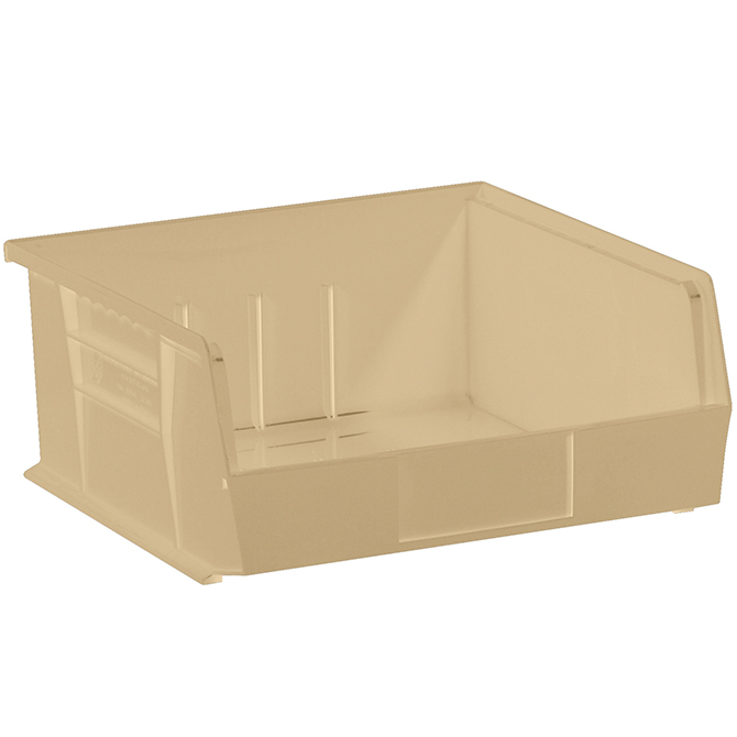 10.875 X 11 X 5" Plastic Stack & Hang Bin Boxes, Ivory, 6/Case