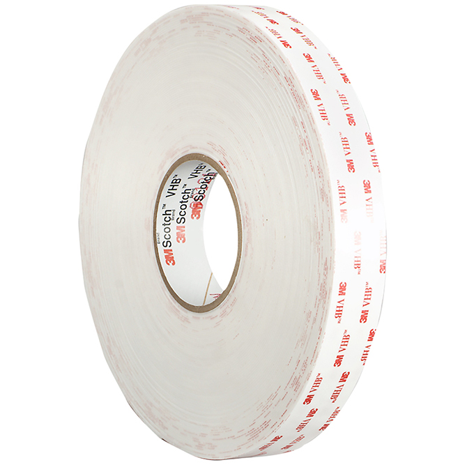 3M 4932 Vhb Foam Tape - 1/2" X 72 Yds., 25 MIL, White, 4 Rolls/Case
