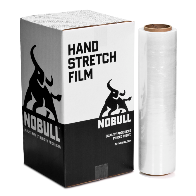 NOBULL&trade; Hand Stretch Film - 18", 47 Gauge, 1476 FT., Cast, 4 Rolls/Case, 48 Cases/Skid