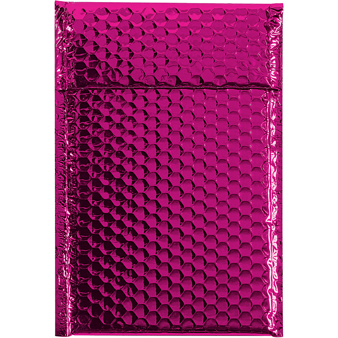 7.5 X 11" Bubble-Lined Glamour Bubble Mailers, Metallic Pink, 72/Case