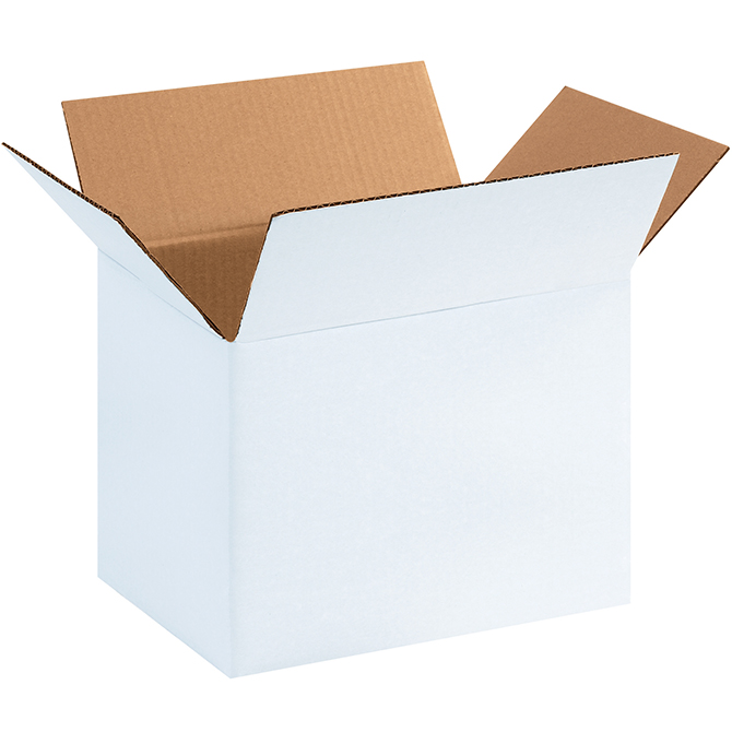 11.75 X 8.75 X 8.75" ECT-32 RSC Corrugated Box, White, 25 Boxes/Bundle