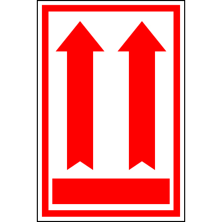 4 X 6" - Hazmat Arrow Labels, White With Red Print, 500/Roll