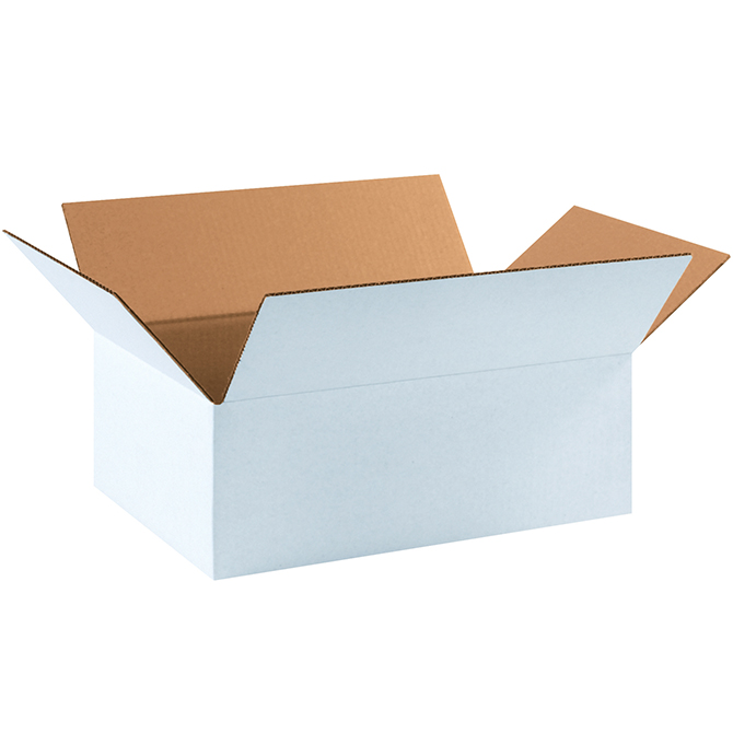 17.25 X 11.25 X 6" ECT-32 RSC Corrugated Box, White, 25 Boxes/Bundle