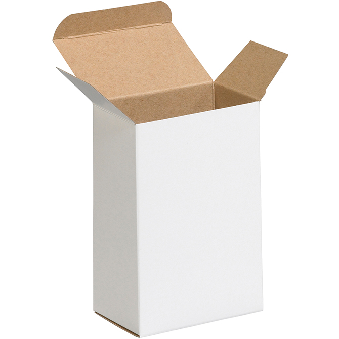 2.5 X 1.75 X 4" - .024" Thick Chipboard Box, White, 500/Case