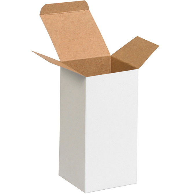 4 X 4 X 8" - .024" Thick Chipboard Box, White, 250/Case