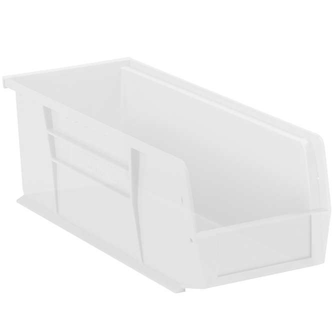 10.875 X 4.125 X 4" Plastic Stack & Hang Bin Boxes, Clear, 12/Case