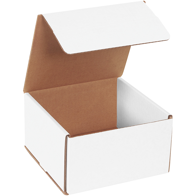 7 X 7 X 4" White Corrugated Mailer, 50 Mailers/Bundle