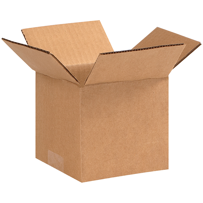 5 X 5 X 4" ECT-32 RSC Corrugated Box, 25 Boxes/Bundle