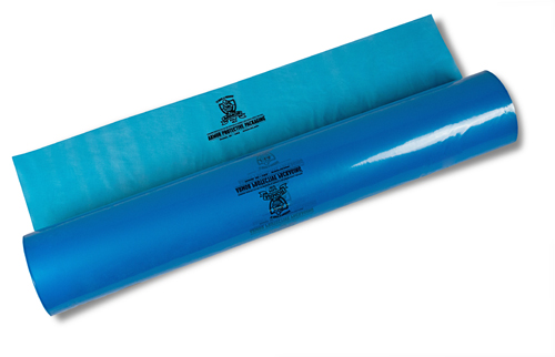 38" X 34 X 250 FT. - 4 MIL Gusseted Vci Sheeting, Center-Fold, Blue, Opens 12 FT.
