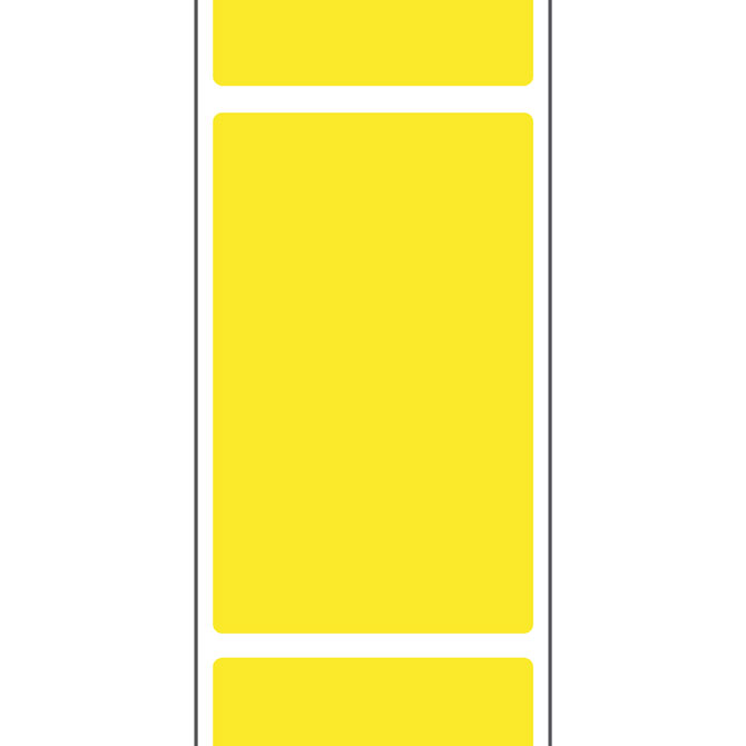 4 X 6.5" Thermal Transfer Labels - Yellow, Perf, 1000/Roll, 4 Rolls/Case