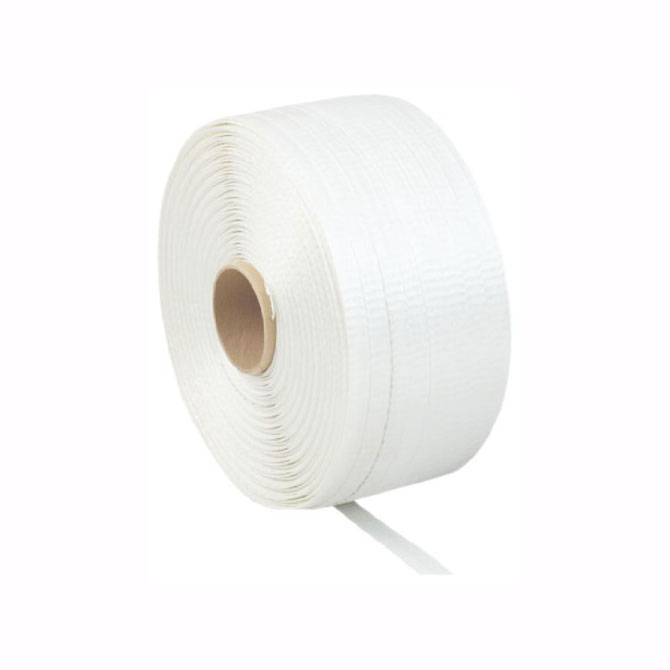 Pac 38M.30.3212-DC Polypropylene Strapping - 3/8" X 12900 FT., Die Cut Ends, .022", 300 LB., White, 9 X 8" Core
