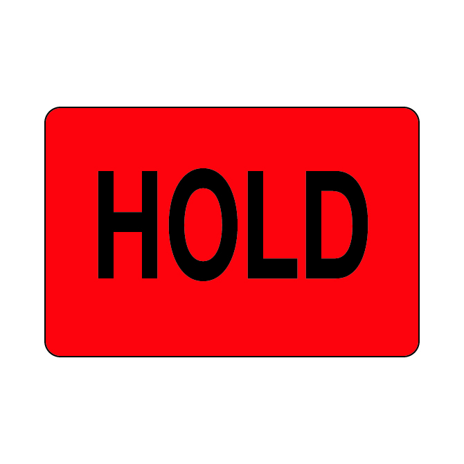2 X 3" - Hold Labels, Red With Black Print, 500/Roll