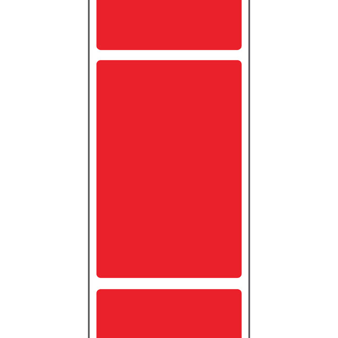 4 X 6" Thermal Transfer Labels - Pms 185 Red, Perf, 1000/Roll, 4 Rolls/Case
