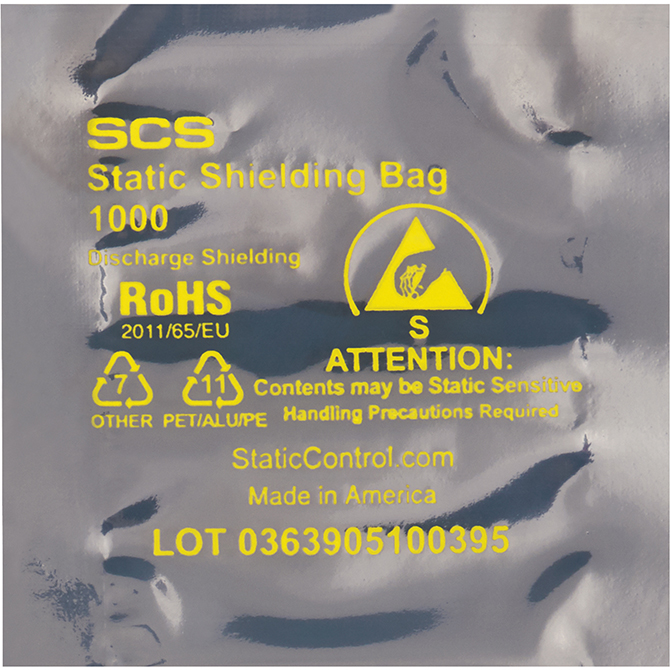 2 X 4" Open End Static Shielding Bags, 1000/Case