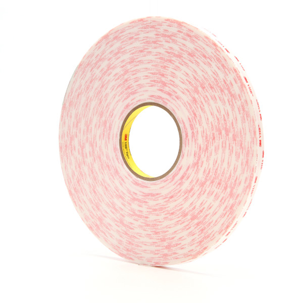 3M 4930 Vhb Foam Tape - 1/2" X 72 Yds., 25 MIL, White, 4 Rolls/Case