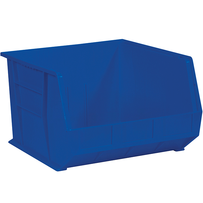 18 X 16.5 X 11" Plastic Stack & Hang Bin Boxes, Blue, 3/Case