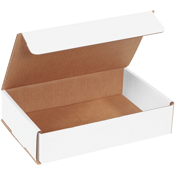 9 X 6 X 2" White Corrugated Mailer, 50 Mailers/Bundle