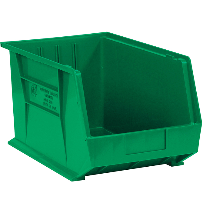10.75 X 8.25 X 7" Plastic Stack & Hang Bin Boxes, Green, 6/Case