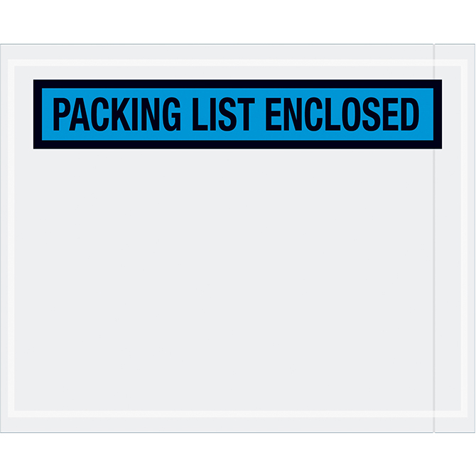 Packing List Envelopes - 4.5 X 5.5", Blue, "Packing List Enclosed", 1000/Case