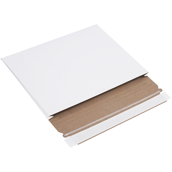 10 X 7.75 X 1" Gusseted Flat Mailers, White, 100/Case