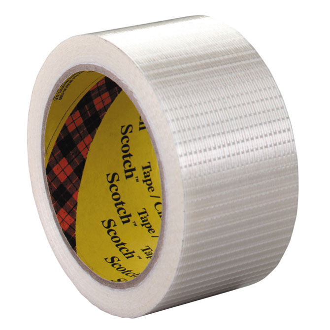 3M 8959 Filament Tape - 2" X 60 Yds., White, 18 Rolls/Case