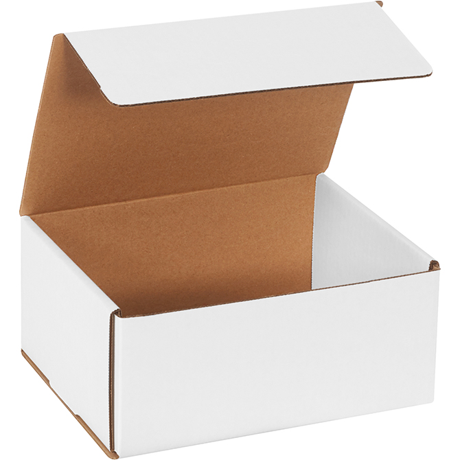 9 X 7 X 4" White Corrugated Mailer, 50 Mailers/Bundle