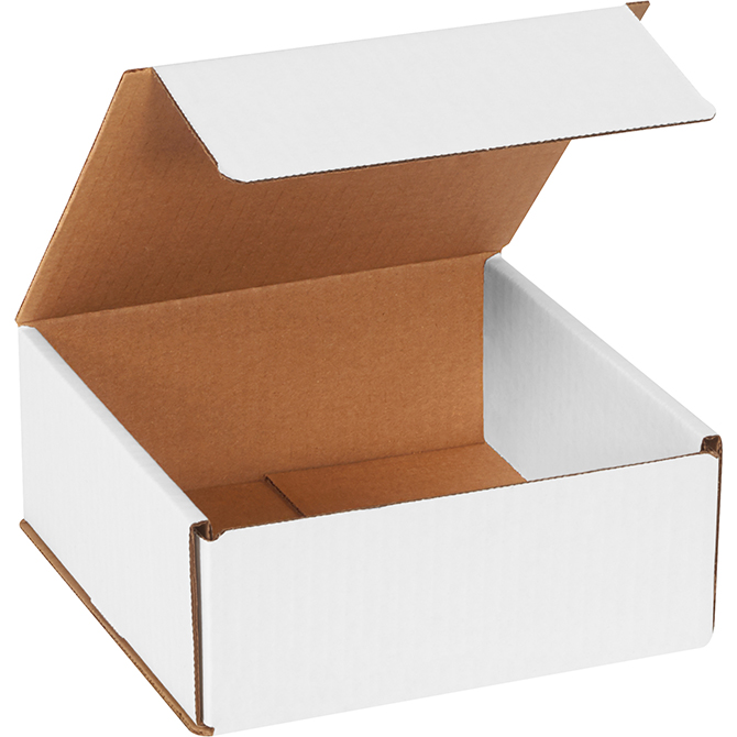 7 X 7 X 3" White Corrugated Mailer, 50 Mailers/Bundle