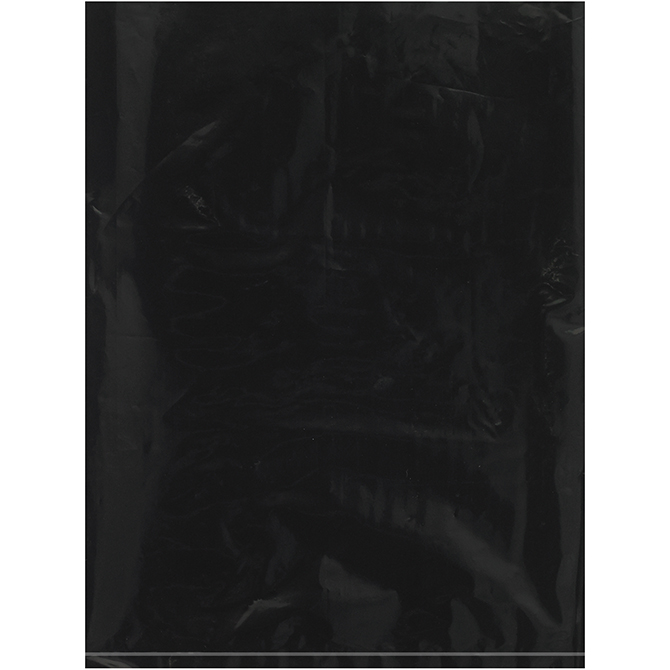 9 X 12" - 2 MIL Flat Poly Bags, Black, 1000/Case
