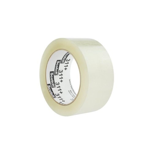 3M 311+ Carton Sealing Tape - 3" X 110 Yds., 2.05 MIL, Acrylic, Clear, 24 Rolls/Case