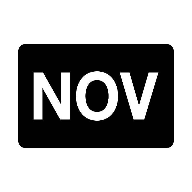 2 X 3" - November Labels, Black With White Print, 500/Roll