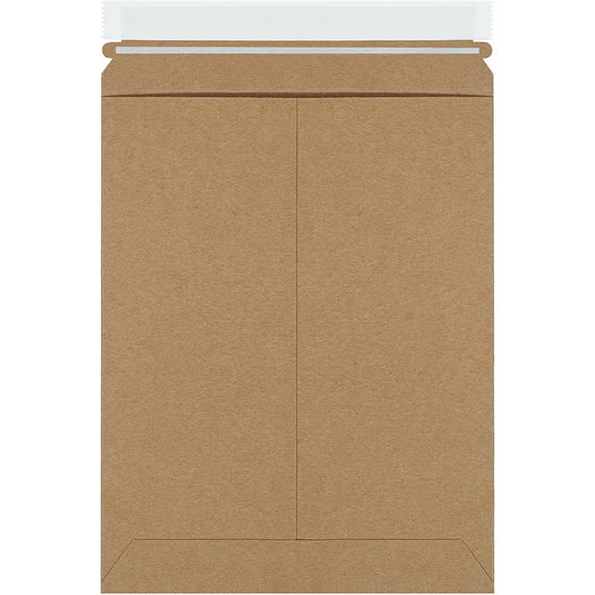 9 X 11.5" Self-Seal Rigid Flat Mailers, Kraft, 100/Case