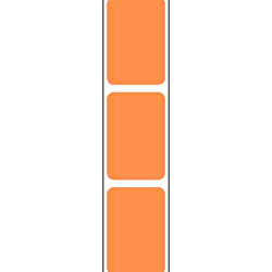 1 X 1.5" Direct Thermal Labels - Orange, 3750/Roll, 16 Rolls/Case