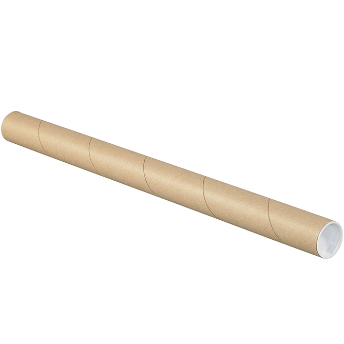 1.5 X 48", .060" Thick, Kraft, Mailing Tubes With