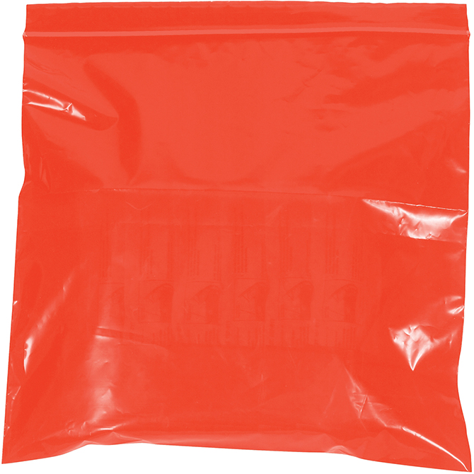 8 X 10" - 2 MIL Reclosable Bags, Red, 1000/CASE
