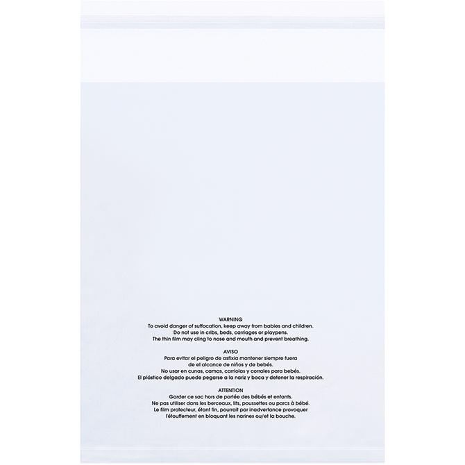8 X 10" - 1.5 MIL Resealable Suffocation Warning Bag, 1000 Each/Case