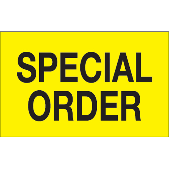 3" X 5" - "Special Order" (Fluorescent Yellow) Labels, 500/Roll