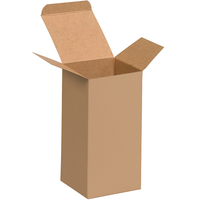 4 X 4 X 8" - .024" Thick Chipboard Box, Kraft, 250/Case