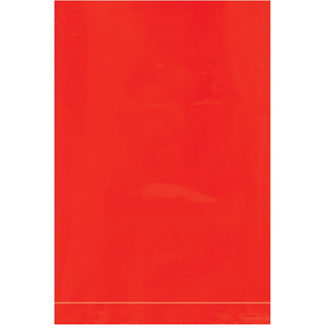 4 X 6" - 2 MIL Flat Poly Bags, Red, 1000/Case