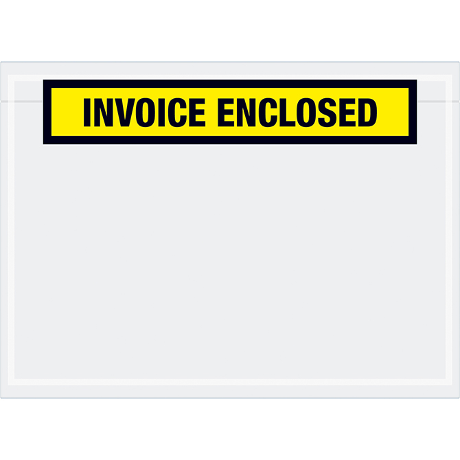 Packing List Envelopes - 7.5 X 5.5", Yellow, "Invoice Enclosed", 1000/Case