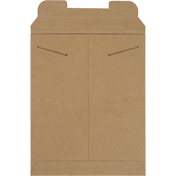 9.75 X 12.25" Tab Locking Rigid Flat Mailer, Kraft, 100/Case