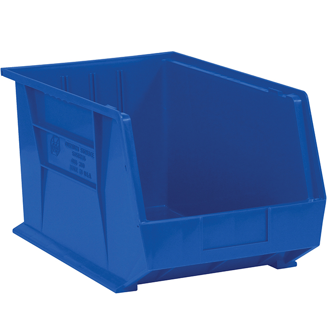 10.75 X 8.25 X 7" Plastic Stack & Hang Bin Boxes, Blue, 6/Case